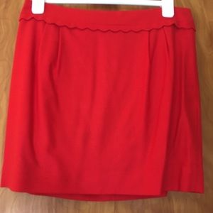 J. Crew Red Wool Mini Skirt